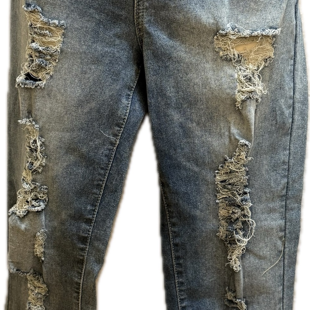Distressed Skinny Jeans - Blue